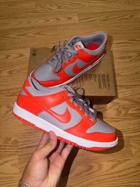 Nike Dunk Low Cement Grey Team Orange FB9109-011‼️SHIP FAST‼️SZ 7Y - 8.5W